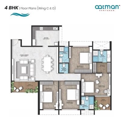 3 BHK-1203 Sqft